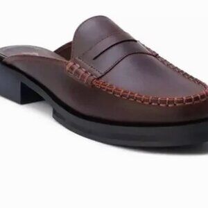 MATISSE Tasha Leather Penny Loafer Slip On Mule in Bourbon 8.5